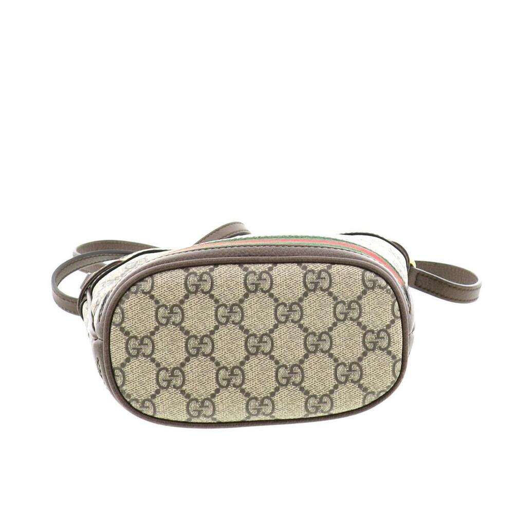 GUCCI Sherry GG Canvas Drawstring Bag Brown - Picture 4 of 5